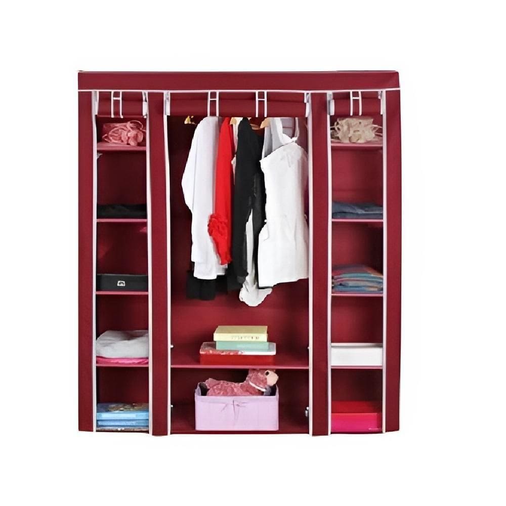 Guarda-roupa Portátil Cabideiro Com Prateleiras Dobrável – Organize Seu Espaço Com Estilo!