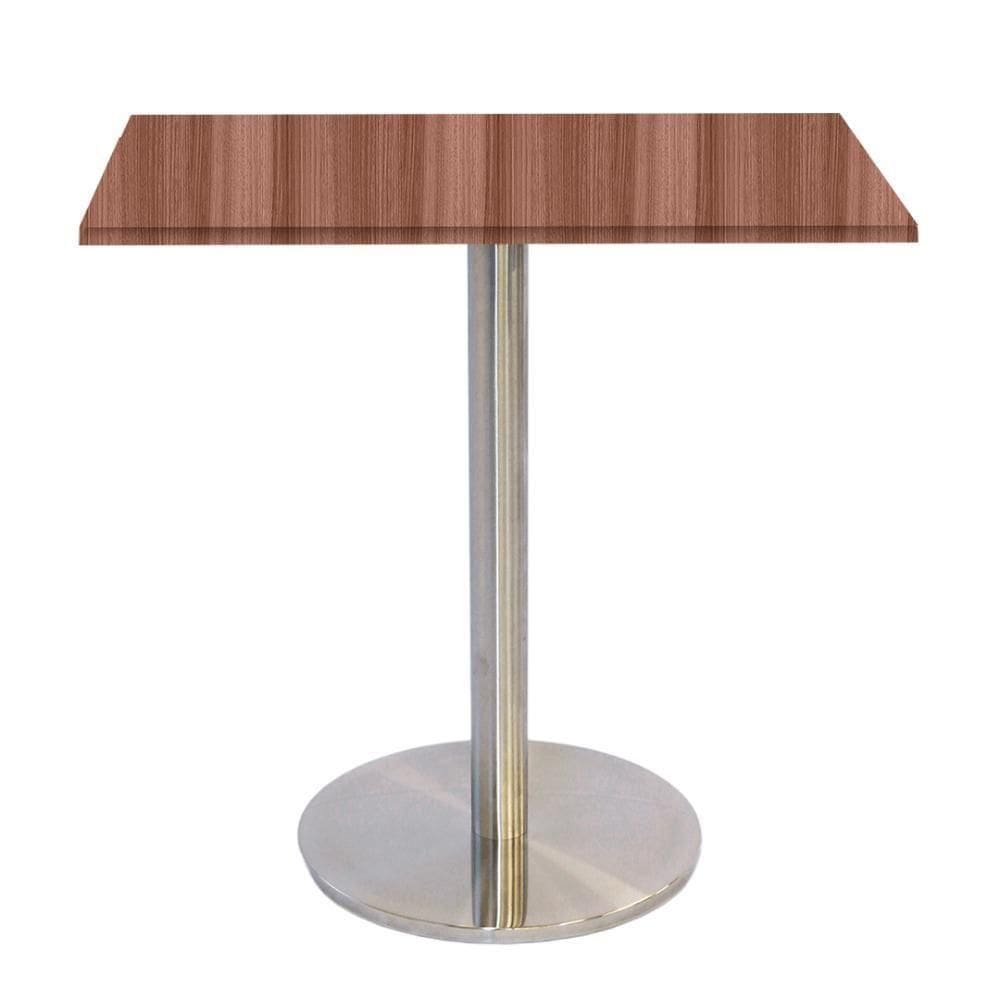 Mesa Bistrô Beta 112,50 Cm (alt) Disco Redondo Tampo Mdp Quadrado 60 Cm (larg) X 2,50 Cm (alt) Walnut
