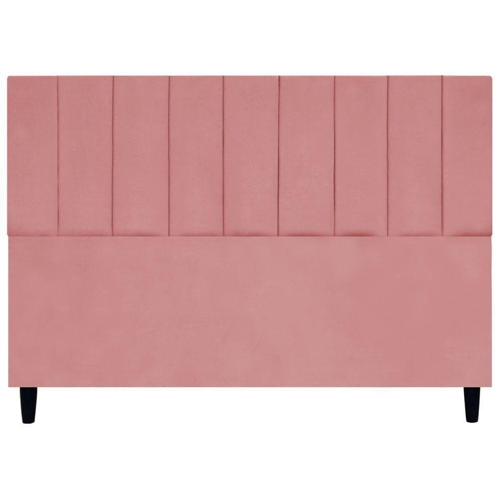 Cabeceira Para Cama King 195 Cm Elen Suede Rosê Suede