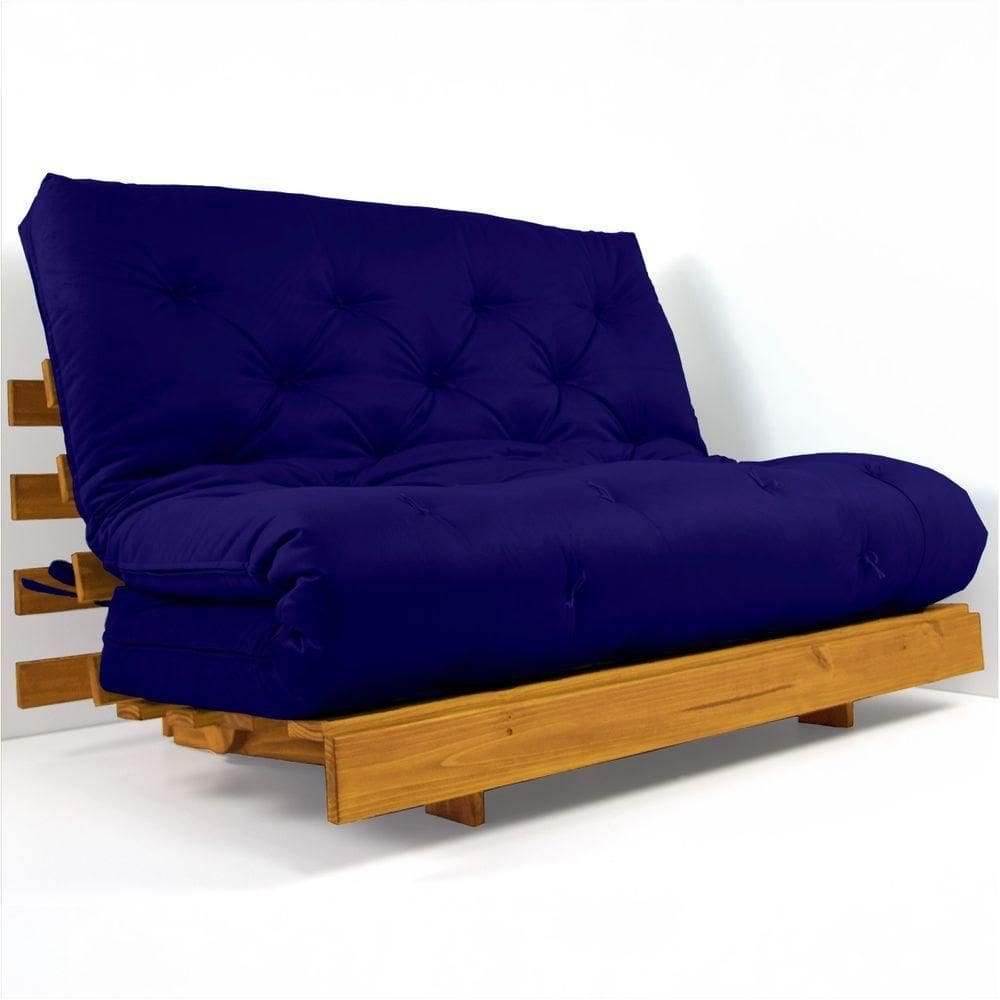 Sofá Cama Casal Futon Tokio D33 Madeira Maciça Cor Mel Ii