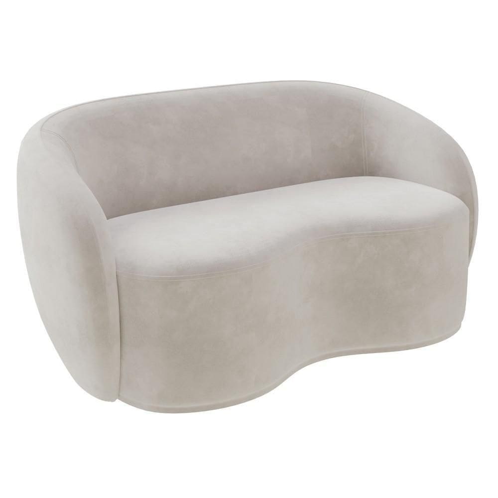 Sofá 3 Lugares Living Orgânico Sala De Estar 180cm Garbin K04 Veludo Bege - Mpozenato