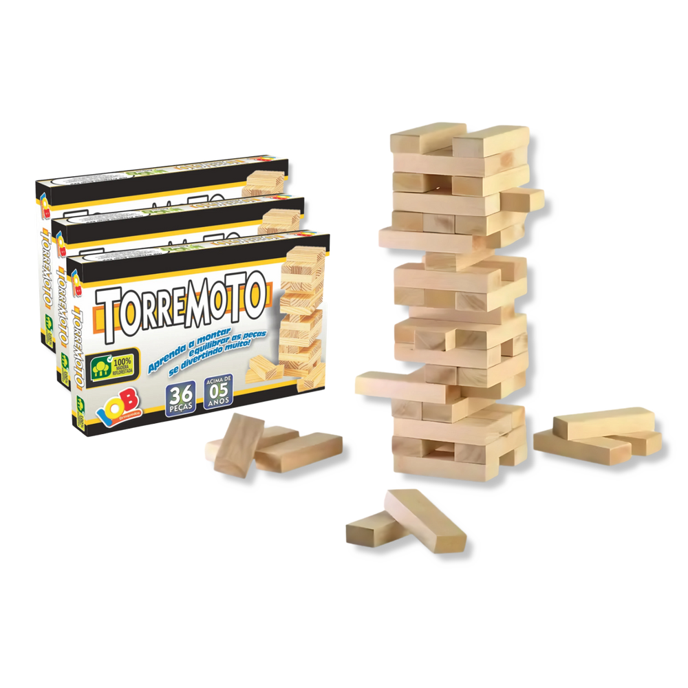 Teste seu Equilíbrio! Leve o Kit com 3 Jogos Torremoto de Madeira – IOB
