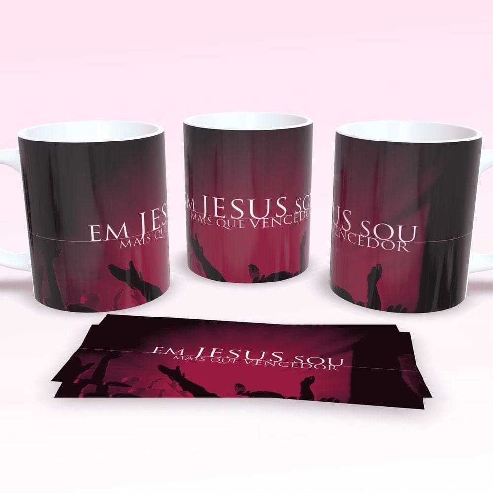 Caneca De Porcelana 325ml Decorada Frases Religiosas Estampa 16