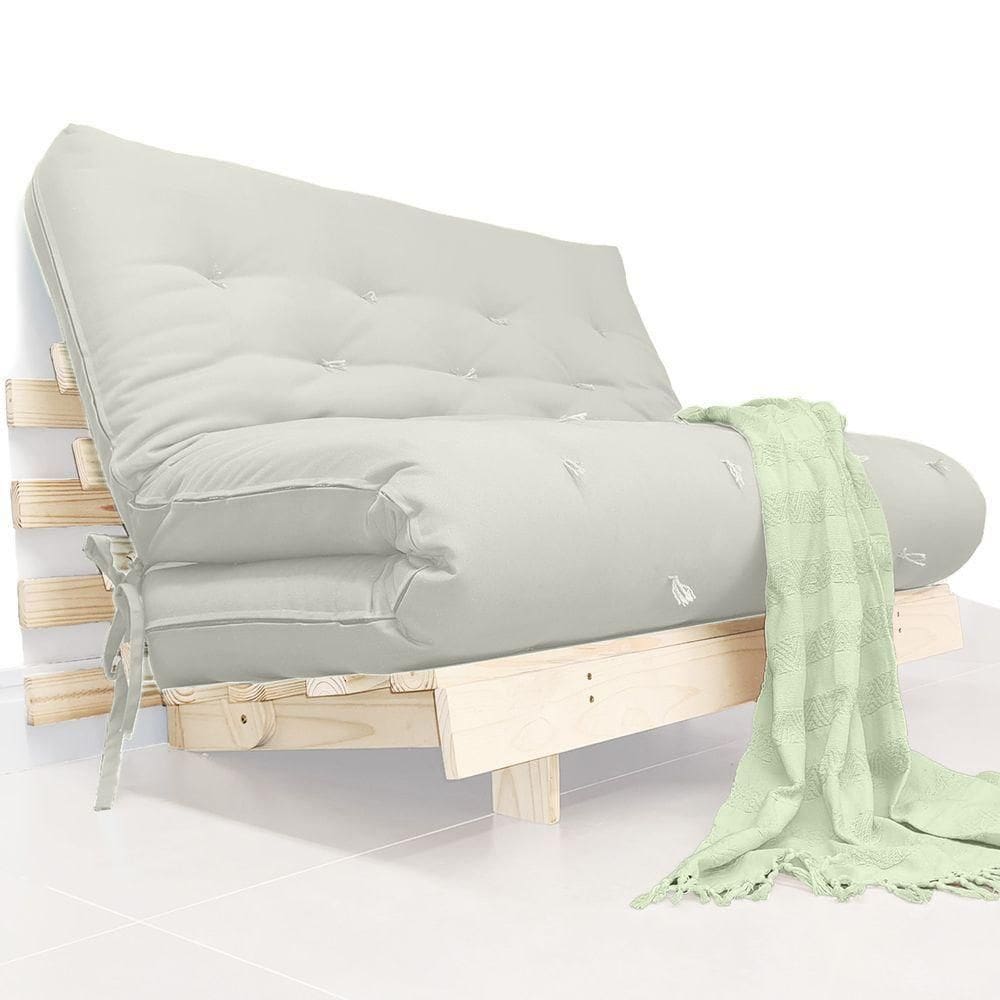 Futon Casal Tokio Sofa Cama D33 Com Madeira Maciça Ii