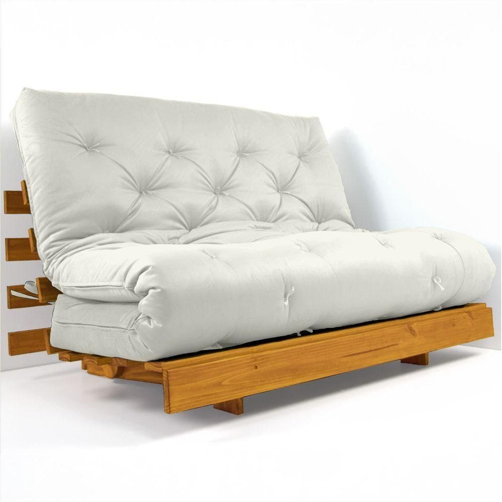 Sofá Cama Casal Futon Tokio D33 Madeira Maciça Cor Mel Ii