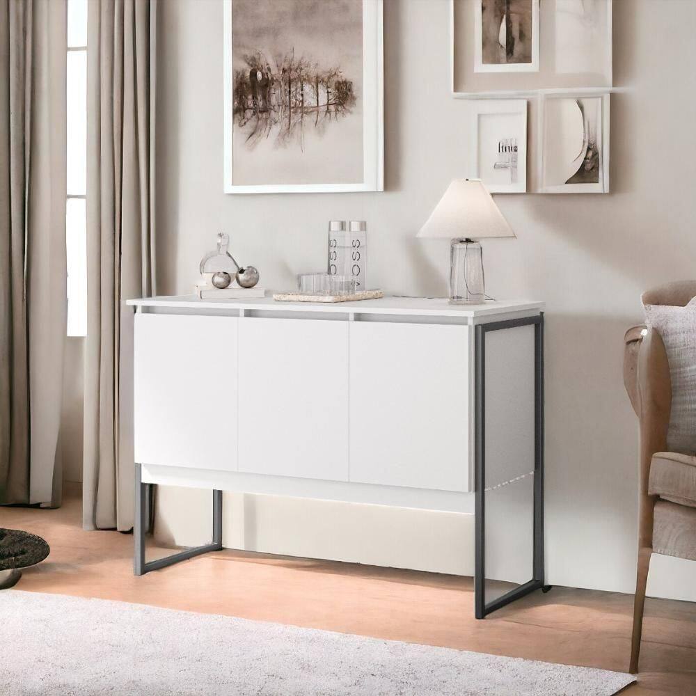 Buffet Compacto 3 Portas Verona Branco Preto
