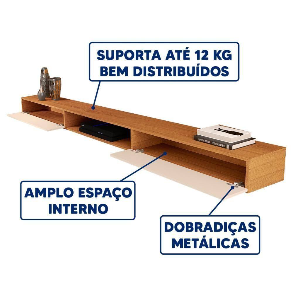 Nicho Aparador Suspenso 2 Portas Nature Off | Extra
