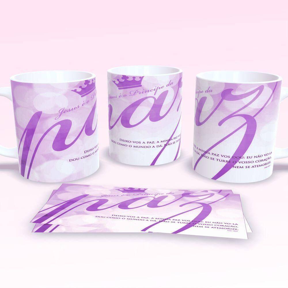 Caneca De Porcelana 325ml Decorada Frases Religiosas Estampa 13