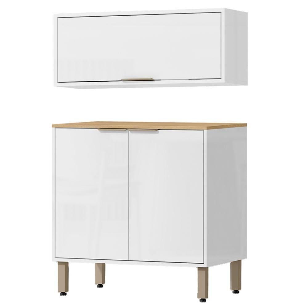 Armario Aereo E Balcao 80 Cm Glor Abgl01 Branco Neve Mxm