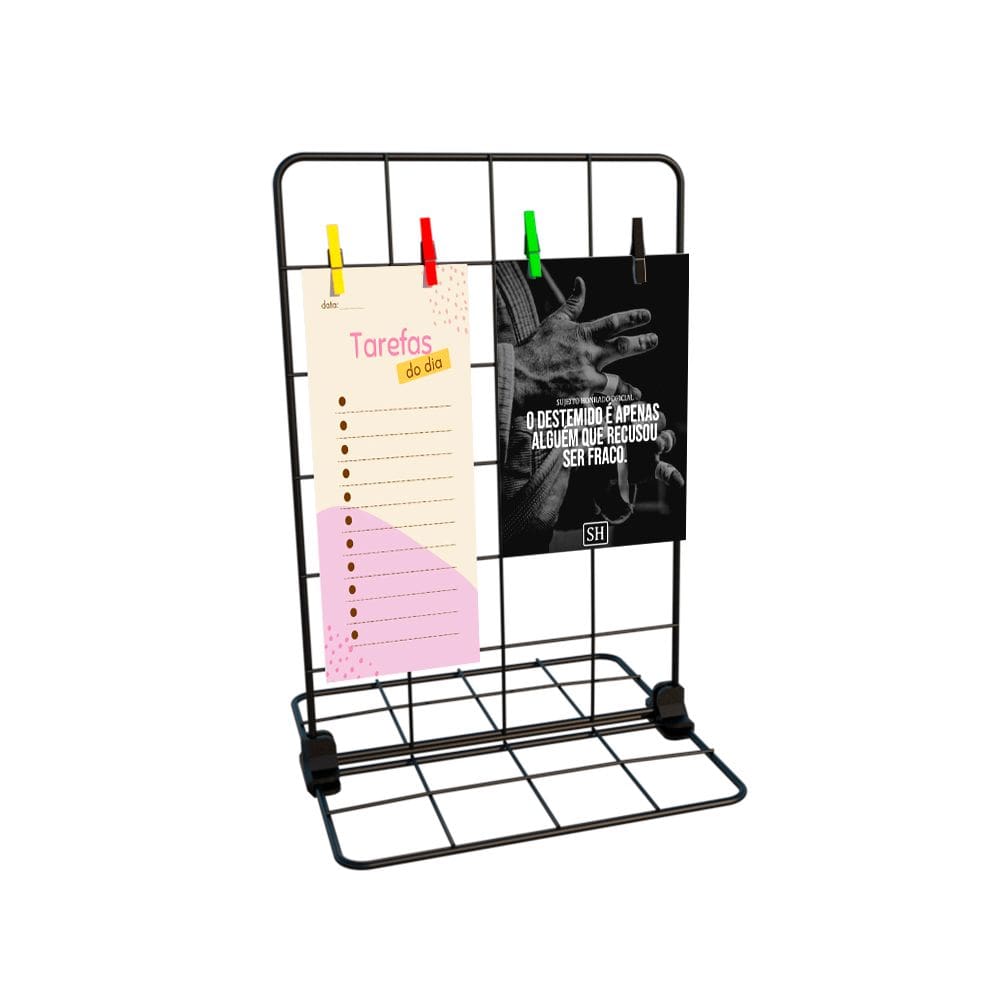 Memory Board de Mesa 20x30cm Porta Retrato para Fotos Polaroid Post it Mural de Recados Aramado