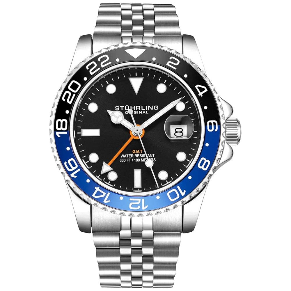 Relógio Masculino Quartz, Dual Hora, Prova D 100m, STUHRLING 3968.1, Prateado