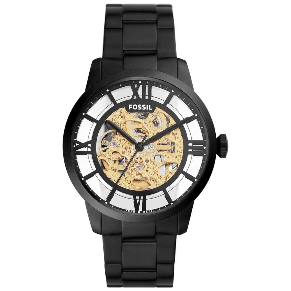 Relógio Masculino de Quartzo Automático, com Pulseira de Aço Inoxidável, FOSSIL ME3197, Preto