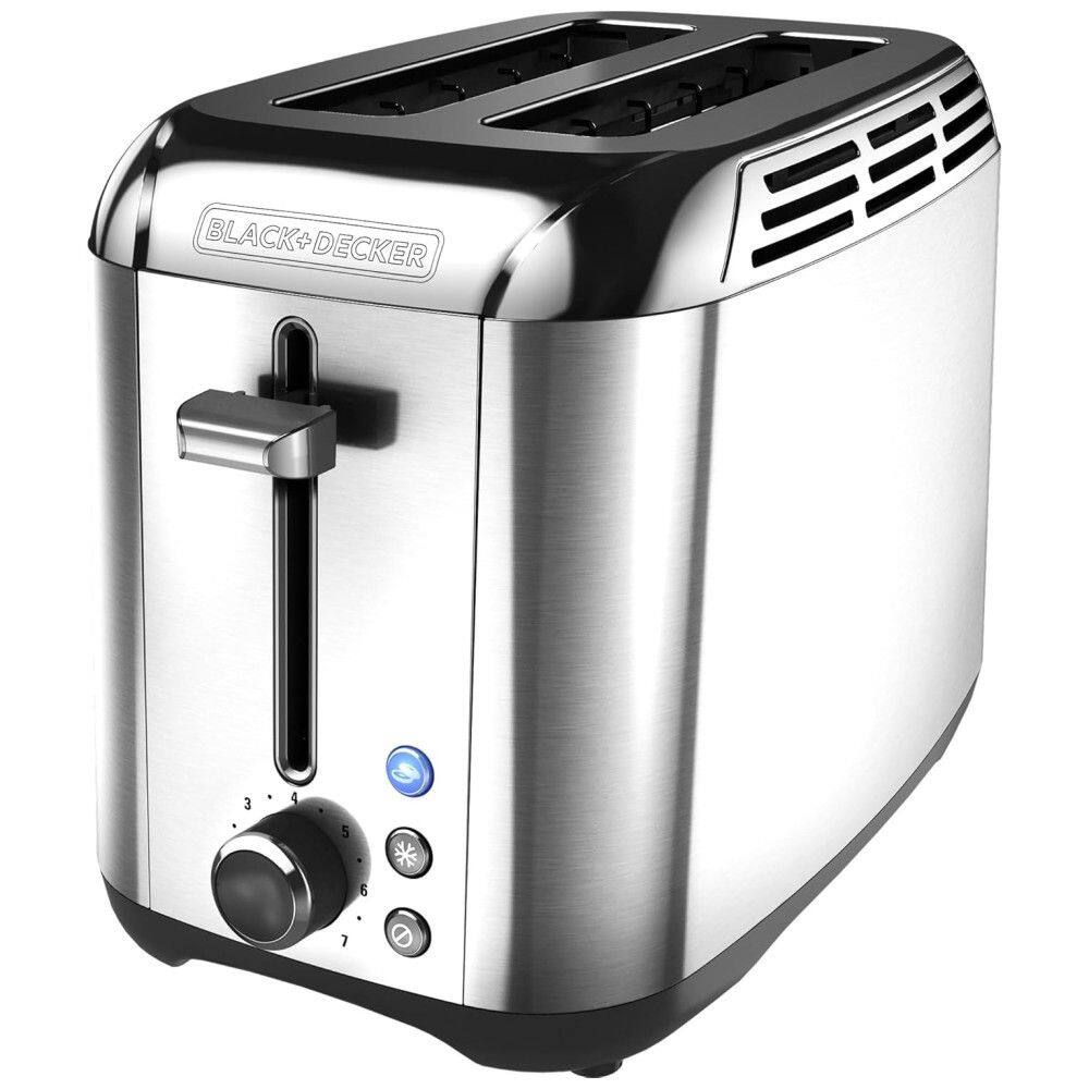 Torradeira Elétrica de 2 Fatias, Aço Inoxidável, 1200W, 110v, BLACKDECKER TR3500SD, Prateado