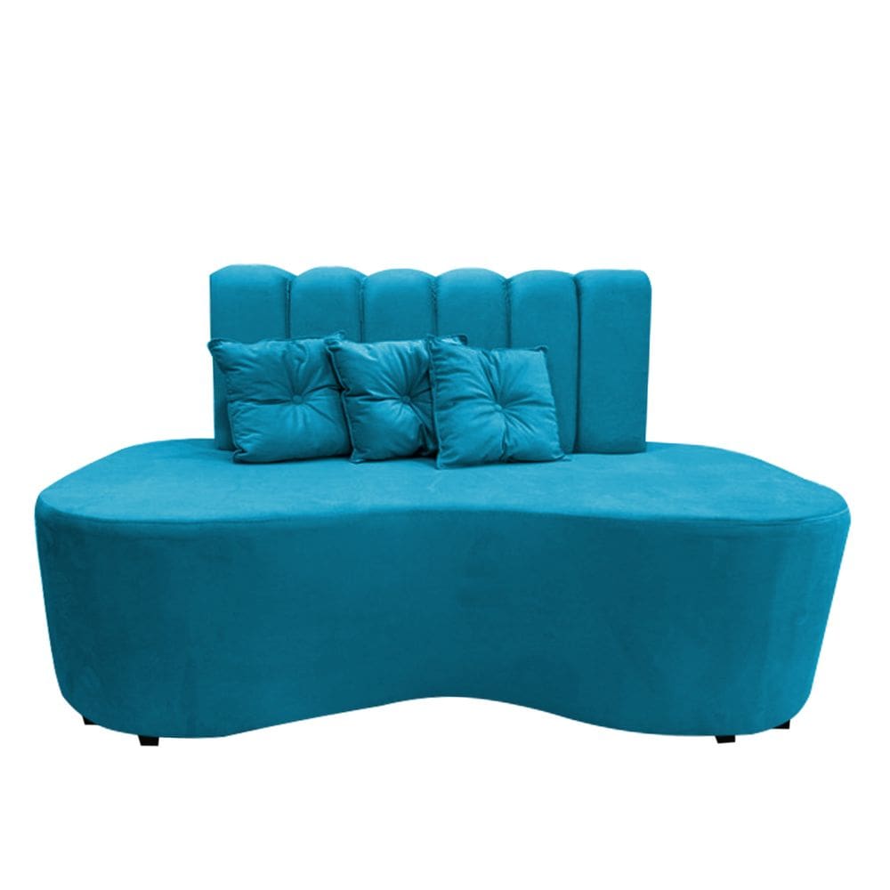 Sofa Curvo Feijão Organico Lisboa Turquesa