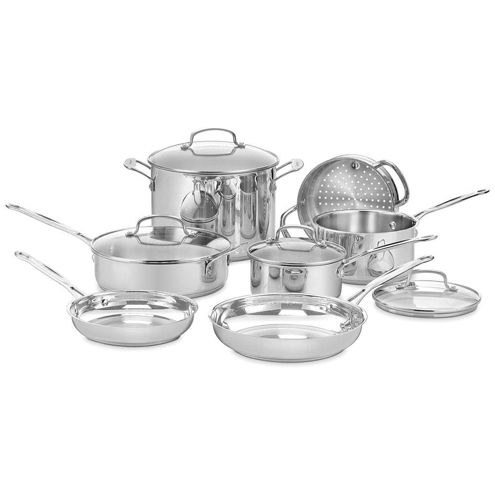 Conjunto de Panelas e Frigideiras de Aço Inoxidável, 11 Peças, CUISINART 77 11G, Prateado