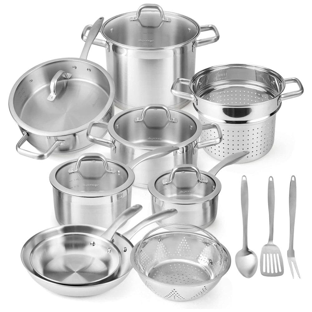 Conjunto de Panelas e Frigideiras de Aço Inoxidável, Peças, DUXTOP SSIB 17, Prateado
