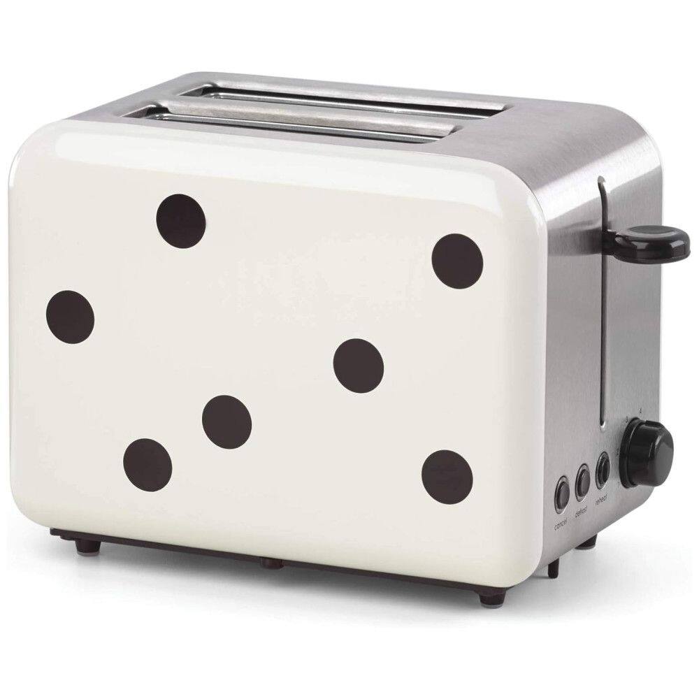 Torradeira Elétrica Vintage 2 Fatias com 6 Níveis de Tons, Branca Bolinha, 110v, KATE SPADE NEW YORK 875312, Branco
