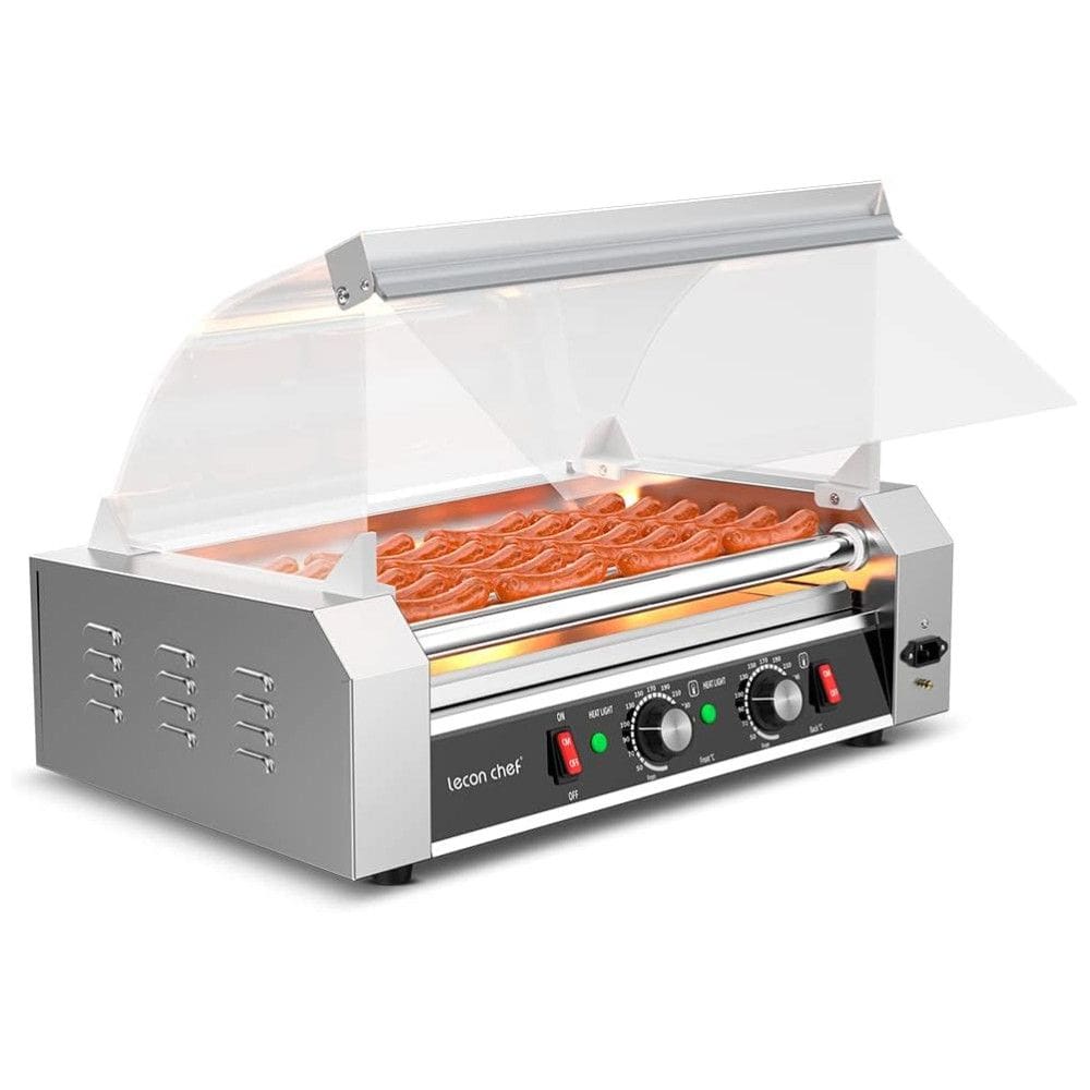 Máquina de Salsicha Profissional em Aço Inoxidável até 24 Unidades, 1200W, 110v, LECON CHEF, Prateado