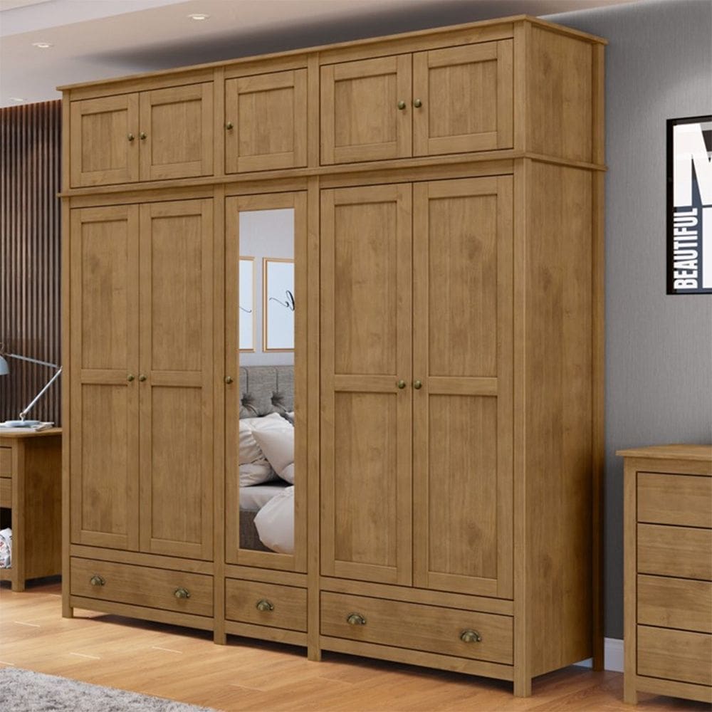 Guarda Roupa Casal Topázio 10 Portas 3 Gavetas 9139FN Freijó Finestra