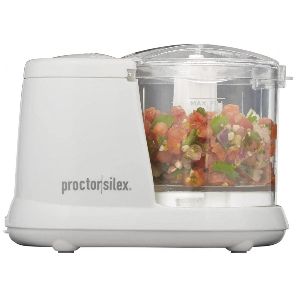 Mini Processador de Alimentos Manual 360mL em Aço Inoxidável, 110V 70W, Proctor Silex, Branco