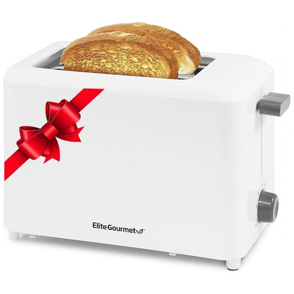 Torradeira Elétrica 2 Fatias com 7 Níveis de Tostagem e Bandeja de Migalhas Removível, 110V 1300W, Elite Gourmet ECT1027, Branca