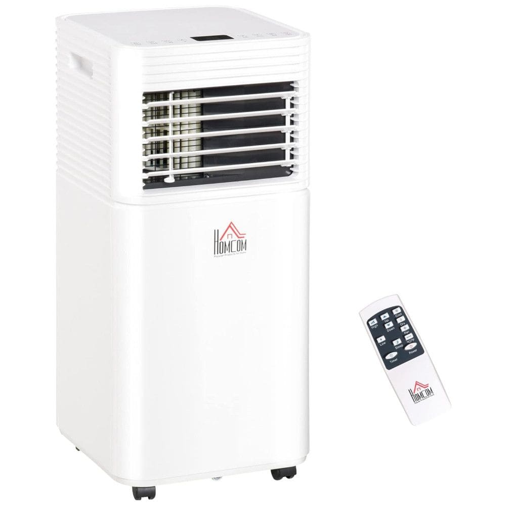 Ar Condicionado Portátil 10.000 BTU com Desumidificador, Ventilação e controle Remoto, HOMCOM, Branco