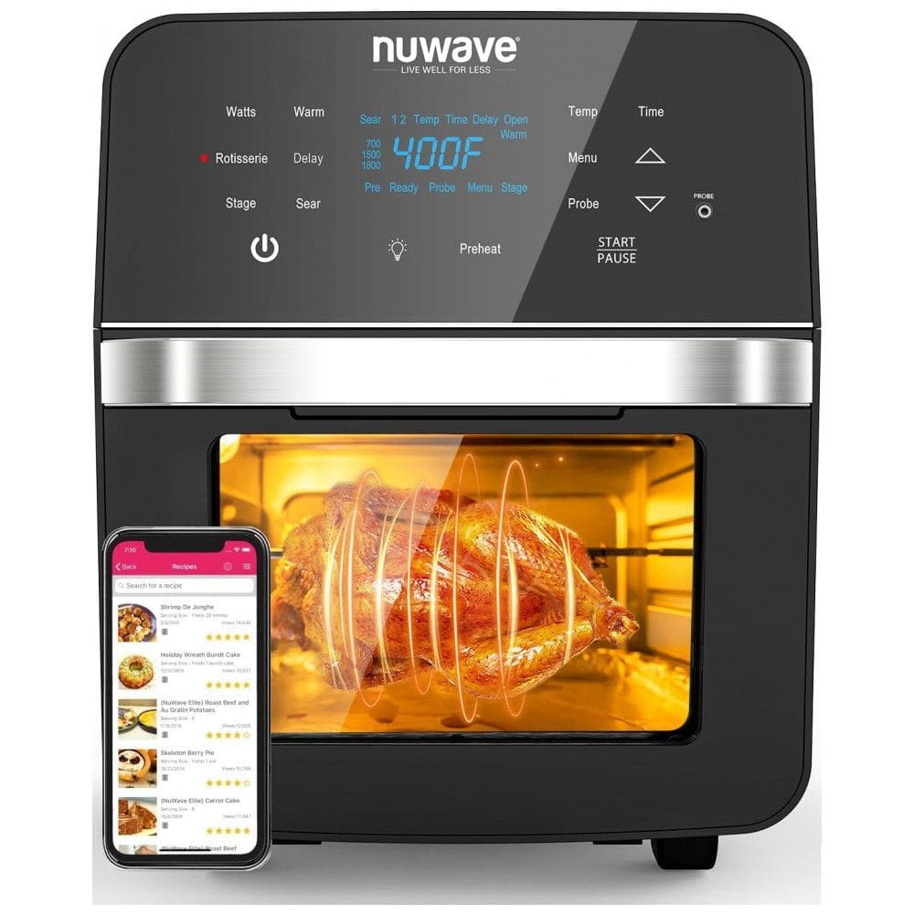 Fritadeira Elétrica Airfryer 14,6L com Espeto Rotisserie, Controle de Temperatura, Termômetro Inteligente e Janela para Visualização, 110V