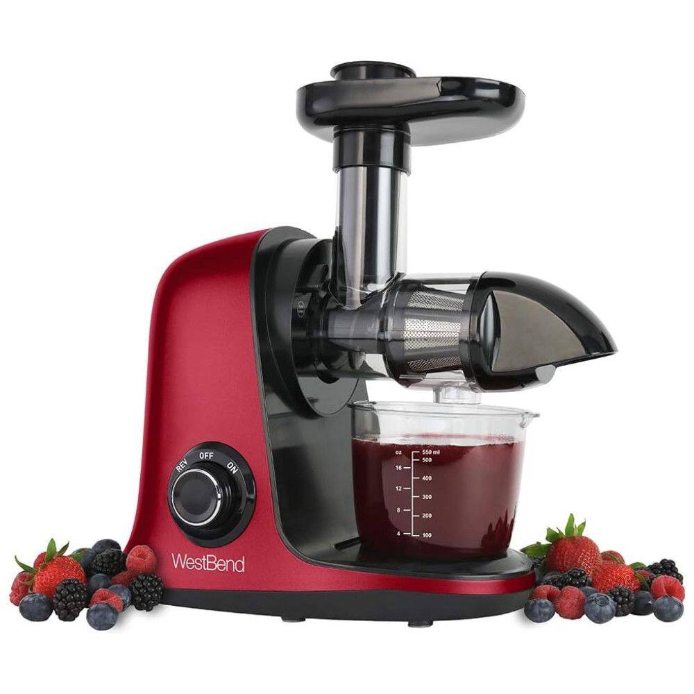 Espremedor de Frutas com Motor Silencioso, Anti Entupimento e Função Reversa, 150W, West Bend, Vermelho
