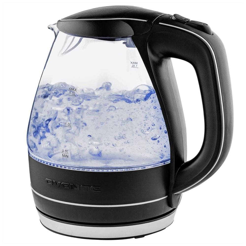 Chaleira Elétrica, Vidro, 1,5L, 110v, OVENTE KG83B, Preto