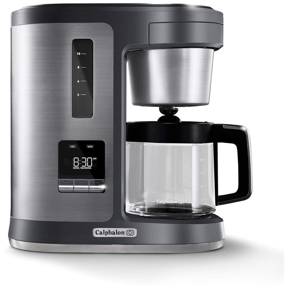 Cafeteira Elétrica Programável 2.4L em Aço Inoxidável, 110v, CALPHALON BVCLDCG1, Cinza