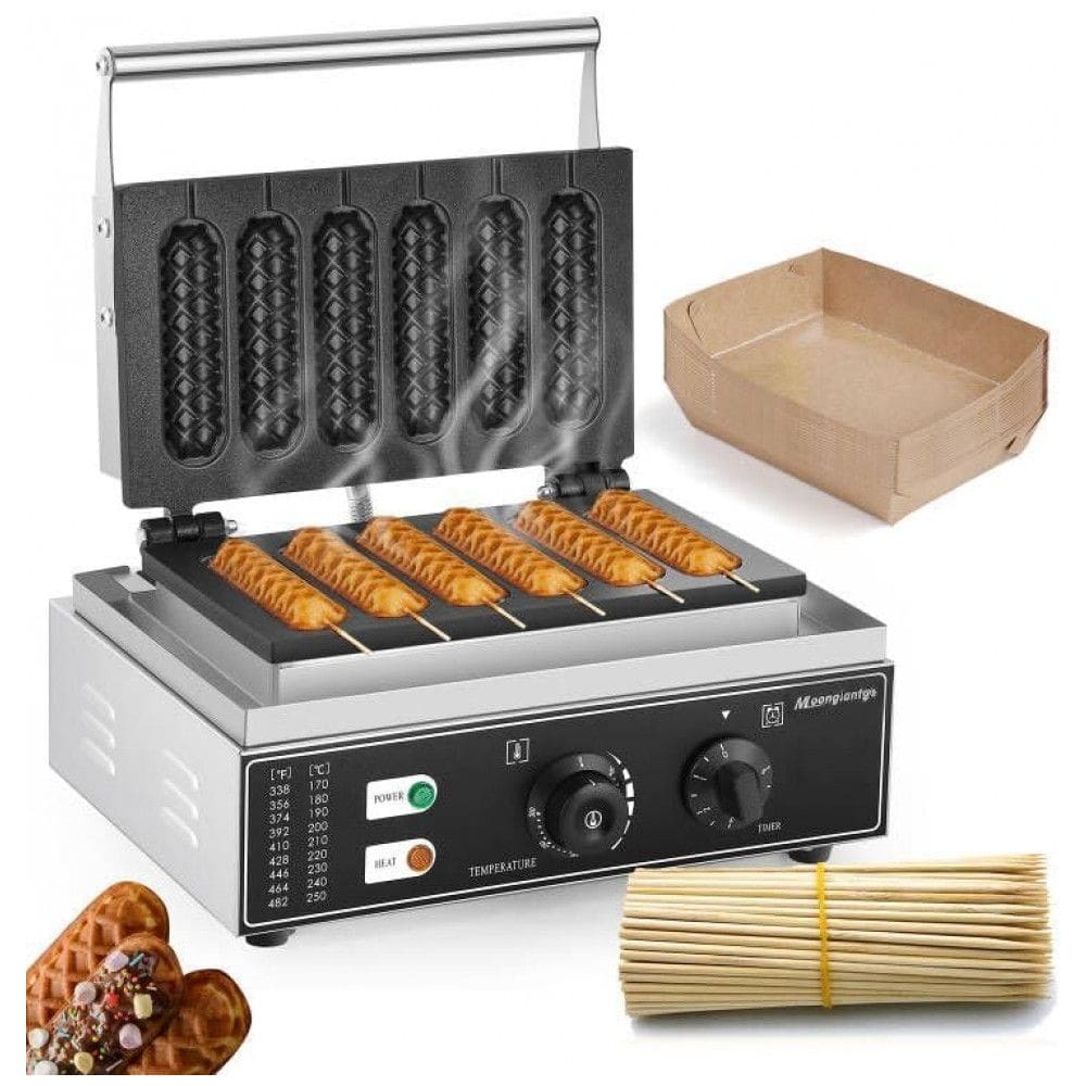Máquina de Hot Dog Profissional até 6un Por Vez em Aço Inoxidável, 110V 1550W, Moongiantgo, Prata