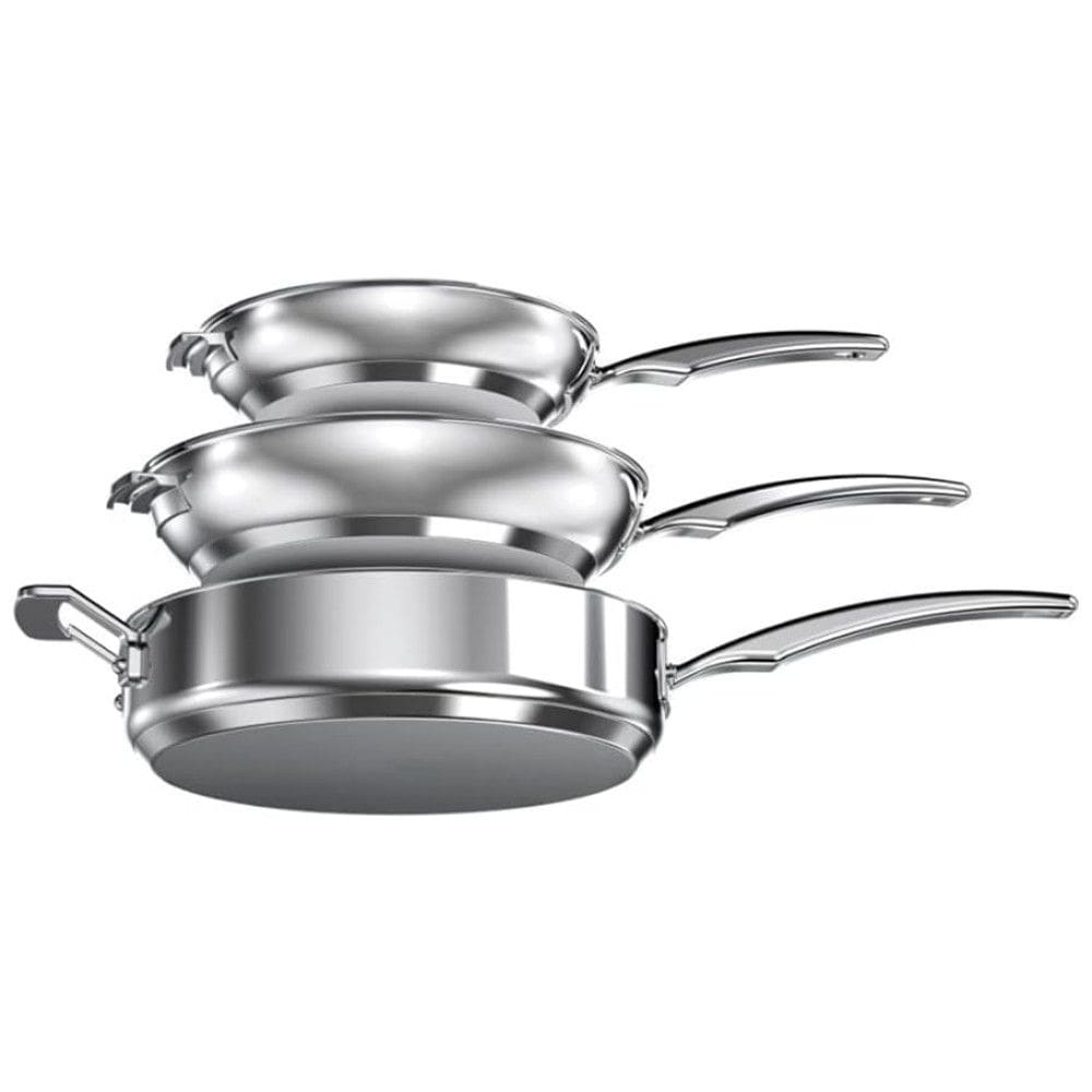 Conjunto de Panelas e Frigideiras Antiaderentes de Aço Inoxidável, Peças, CUISINART N91 11, Prateado