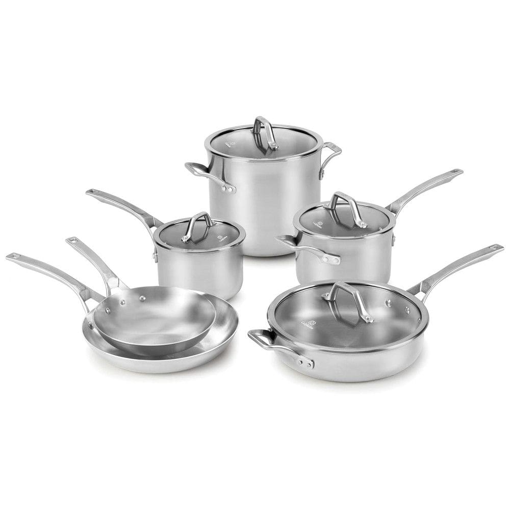 Conjunto de Panelas e Frigideiras em Aço Inoxidável, 10 Peças, CALPHALON 1950766, Prateado