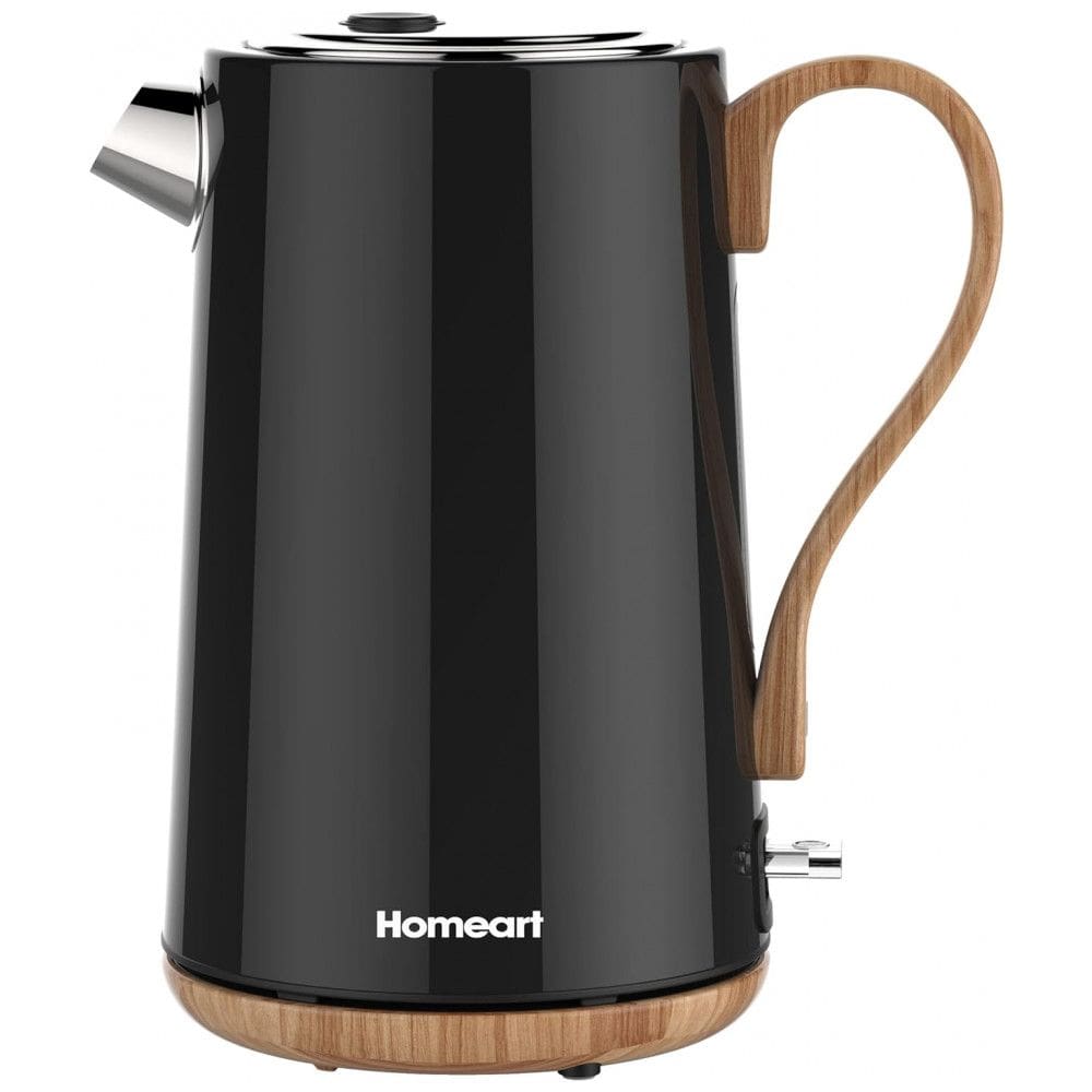 Chaleira Elétrica 1.7L em Aço Inoxidável com Desligamento Automático e Proteção Contra Fervura, 1500W, 110v, HOMEART, Preto
