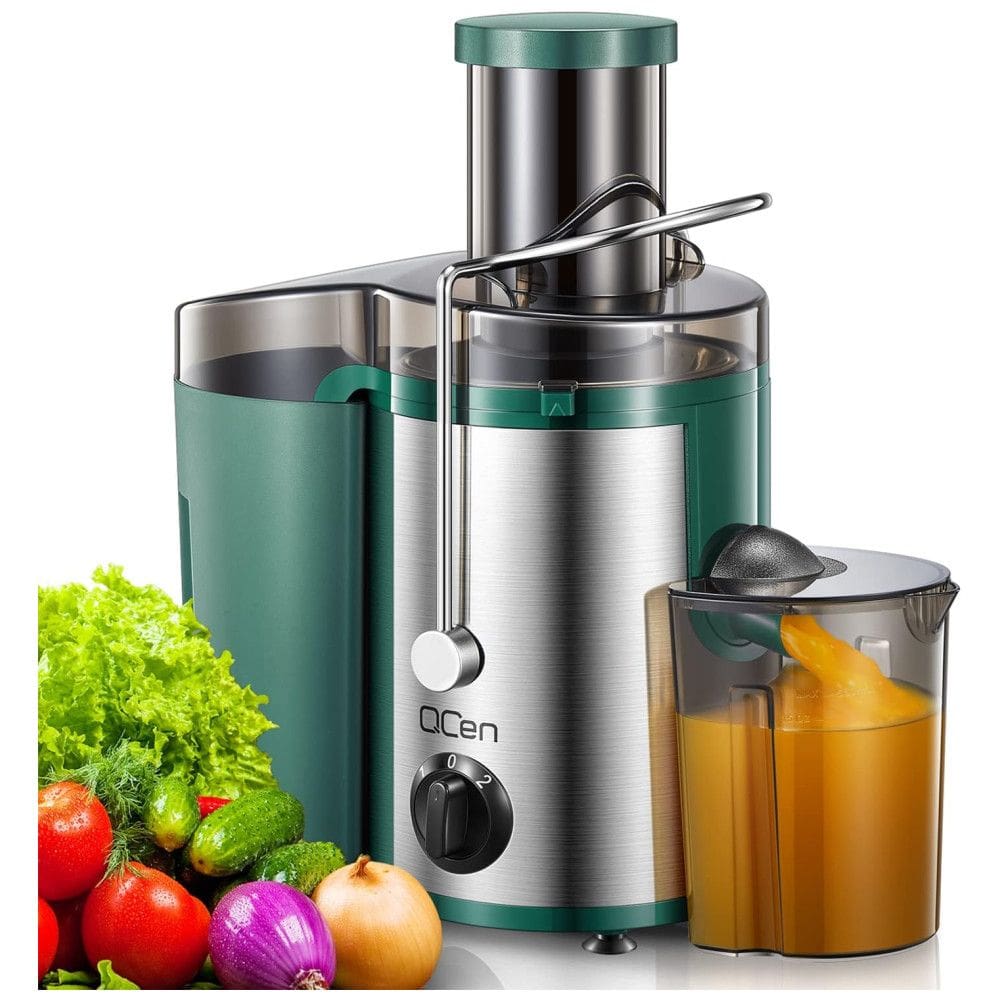 Centrifuga de Frutas em Aço Inoxidável com Bocal Largo, 110V 500W, QCen, Verde
