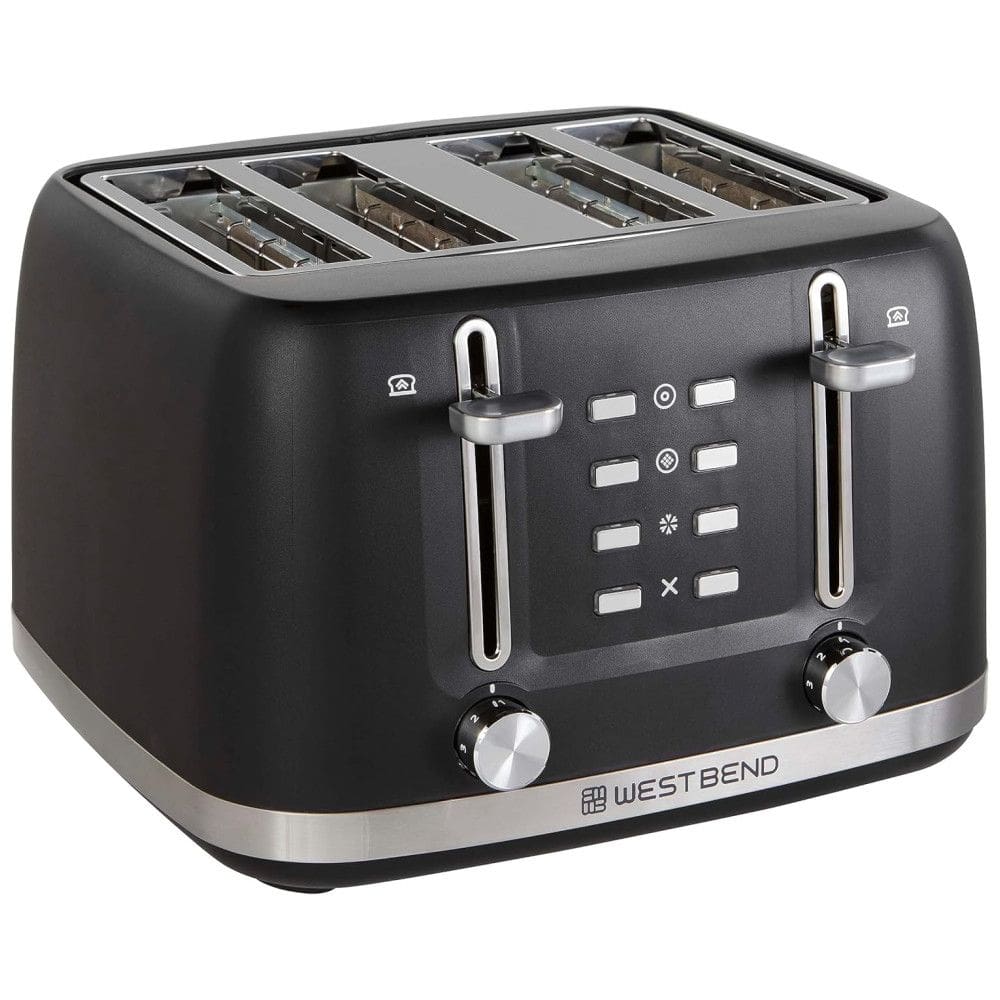 Torradeira 4 Fatias com 7 Níveis de Tostagem, Alavanca de Elevação Manual e Desligamento Automático, 1500W, West Bend, Preta