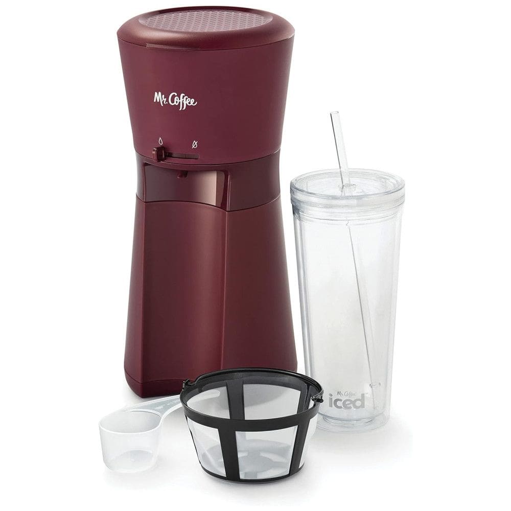 Máquina de Café Gelado com Copo de 650 mL e Filtro Reutilizável, 110V, Mr. Coffee, Roxo Borgonha