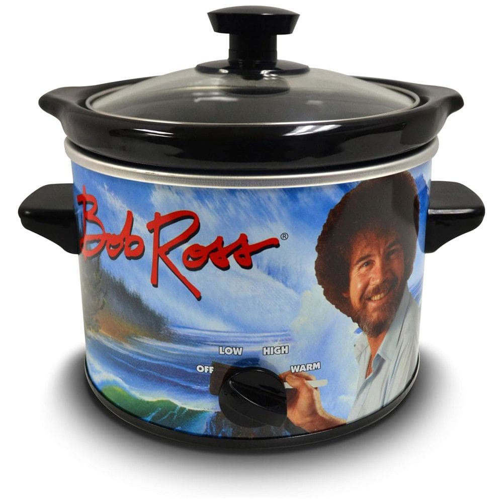 Panela Elétrica Multifuncional 1,8L com Tema Bob Ross e 3 Modos de Calor, 110V 120W, Uncanny Brands, Azul Claro