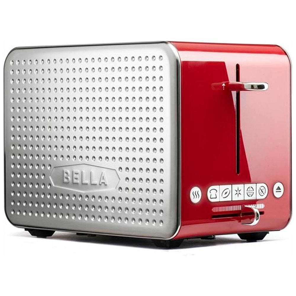 Torradeira 2 Fatias com Tela Digital, Bandeja de Migalhas Removível e Controle de Temperatura, BELLA, Vermelha