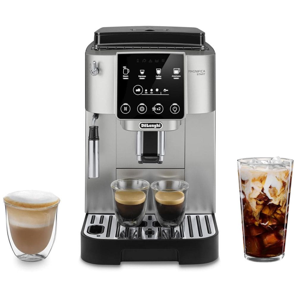 Máquina de Café Expresso Automática com Espuma de Leite Manual e Desligamento Automático, 110V 1250W, De Longhi Magnifica Start, Prata