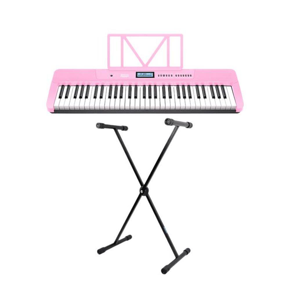 Teclado Musical Waldman WTS-300 Rosa + Suporte Em X