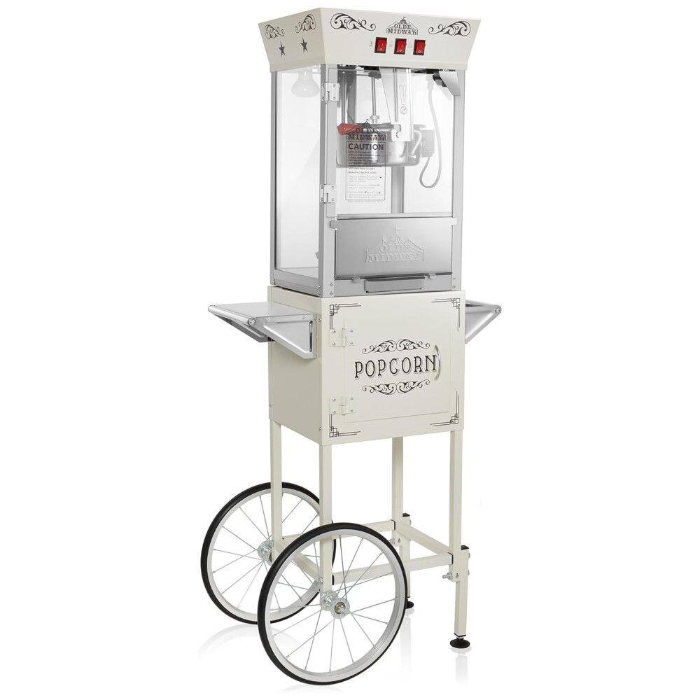 Carrinho de Pipoca Retrô com Panela de 226g e Produz até 10,8 kg de Pipoca, 110V 640W, OLDE MIDWAY, Preta