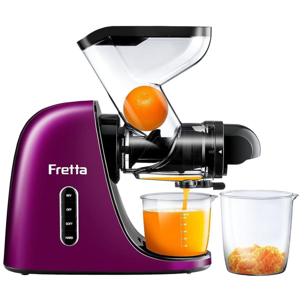 Centrifuga de Frutas com Calha de Alimentação de 7 cm de Largura, 2 Velocidades, Sem BPA, 110V 200W, Fretta, Roxa