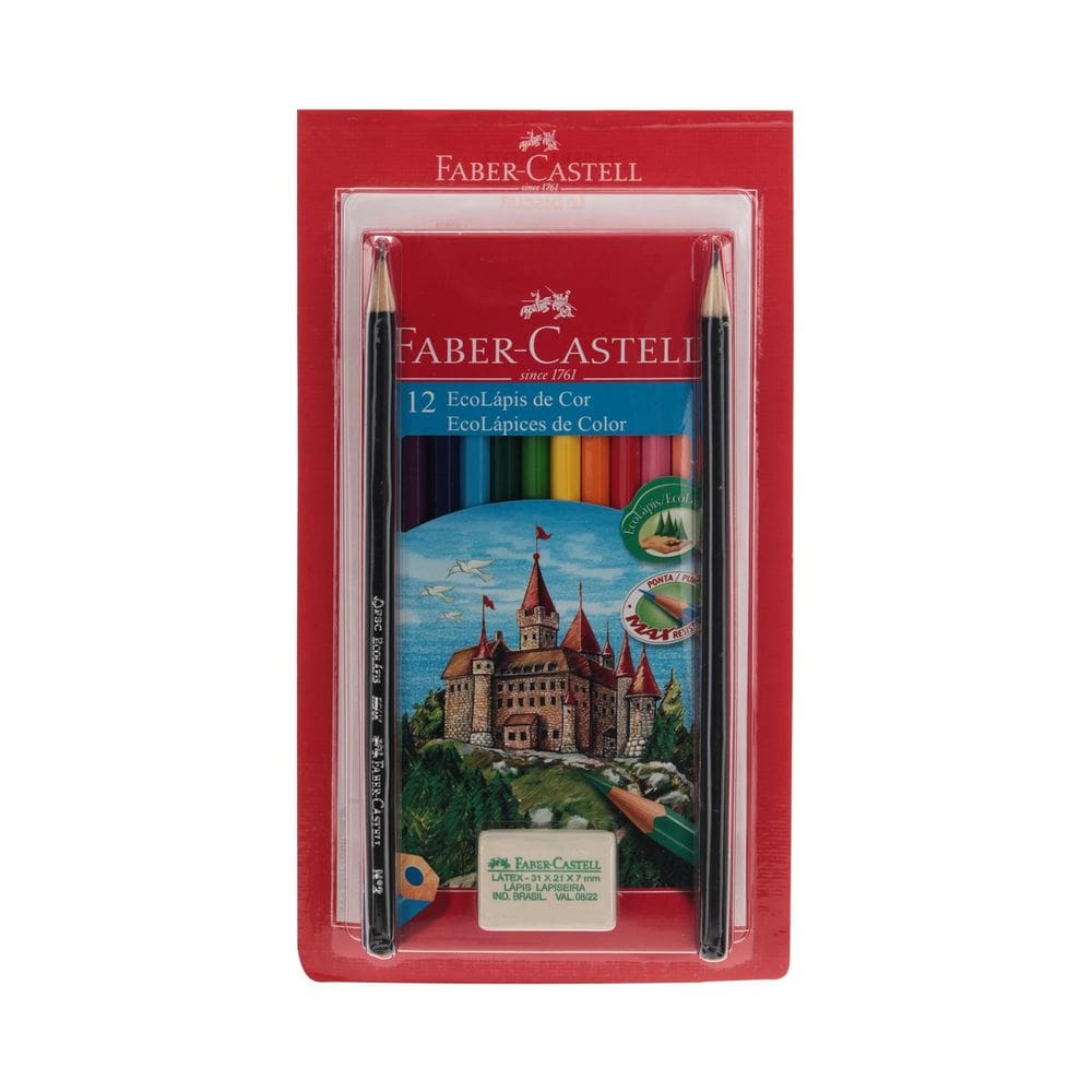 Kit Escolar Faber-Castell Le Lápis de Cor, Lápis HB Nº2, Borracha e Apontador