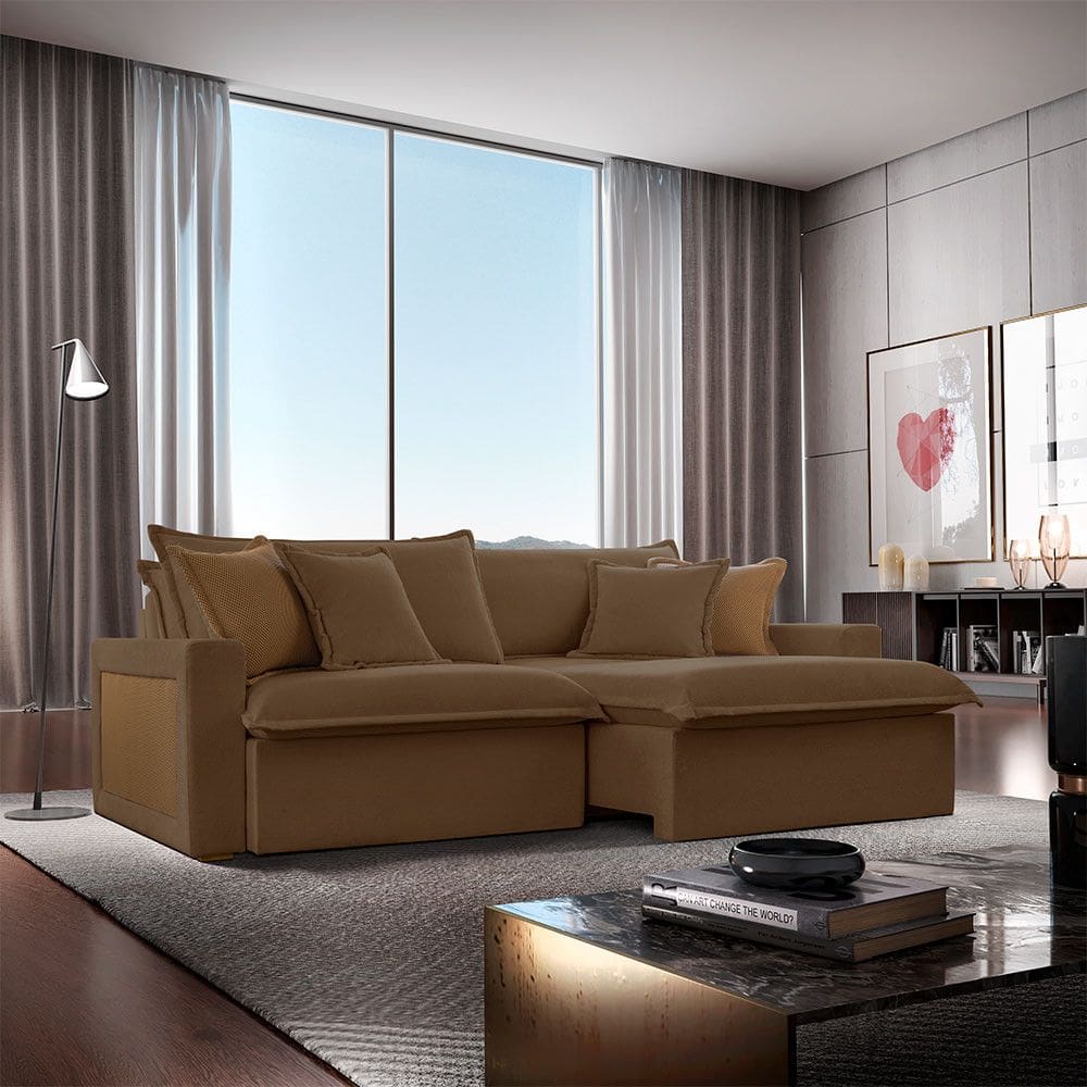 Sofá Dallas Veludo Dois Módulos de 90cm B15 Meu Sofá Online