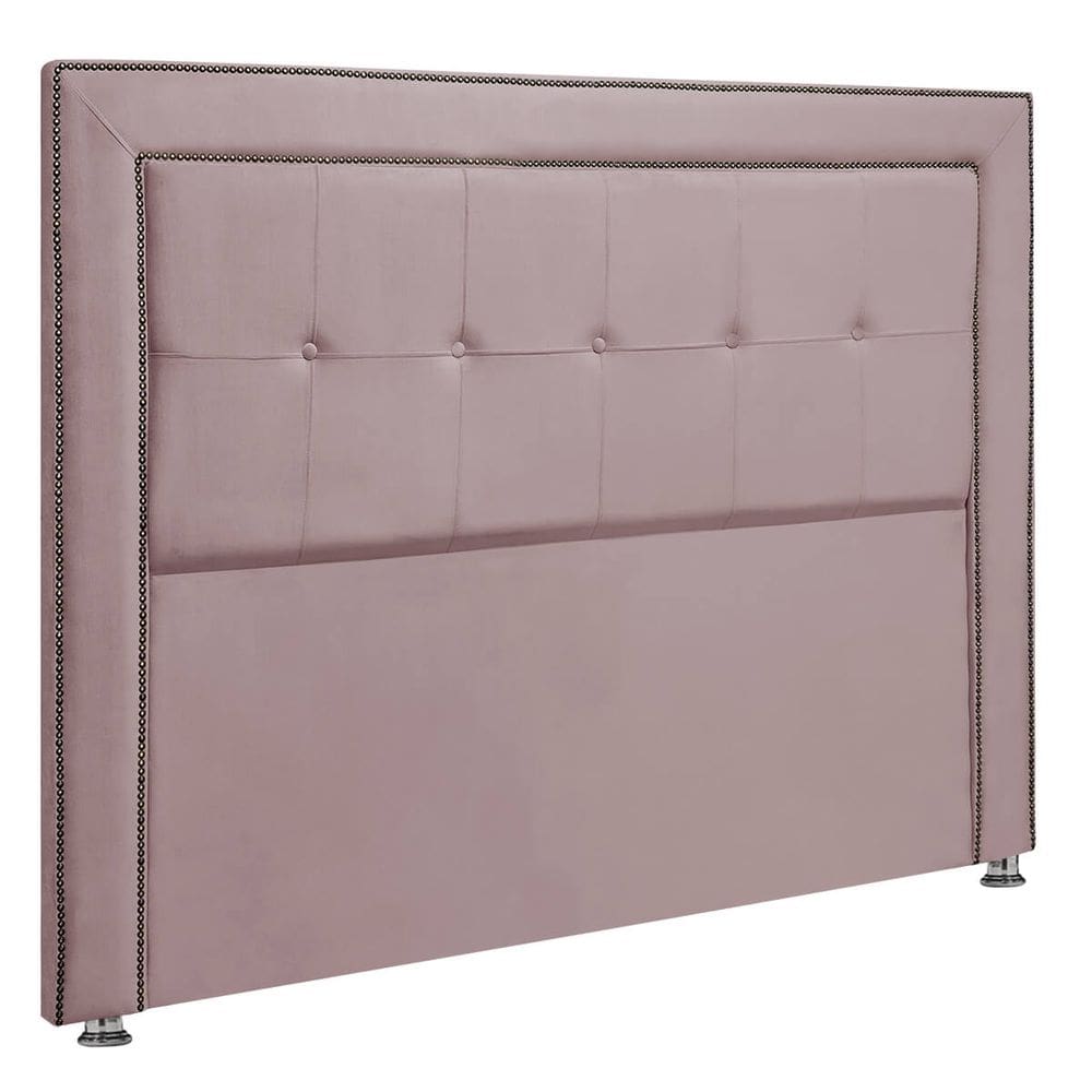 Cabeceira Estofada Ravena para Cama Box Queen Size 160cm Veludo Rosê Gold