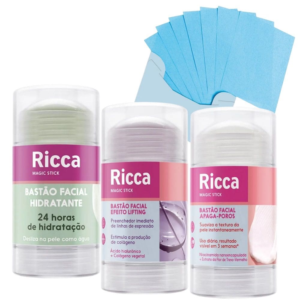 Bastão Facial Hidratante Apaga Poros Efeito Lifting Ricca