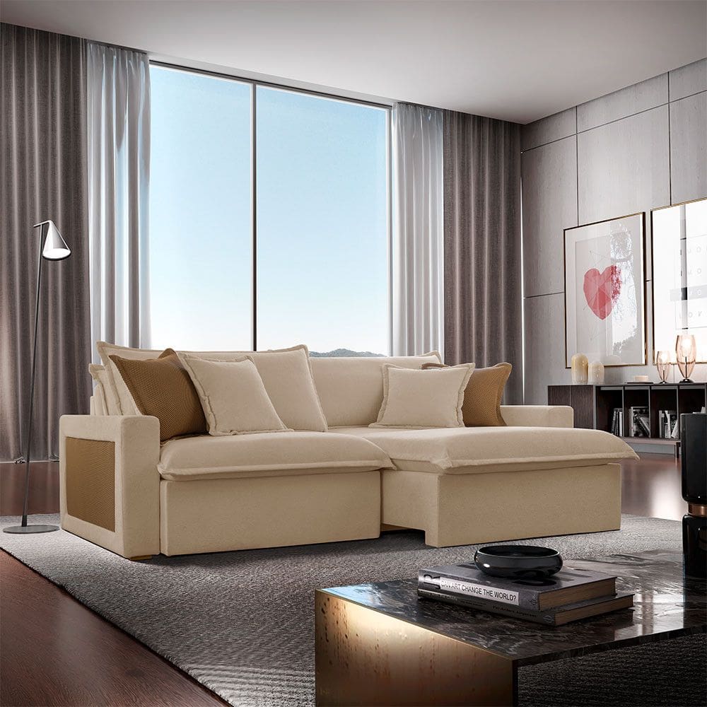 Sofá Dallas Linho Dois Módulos de 120cm B15 Meu Sofá Online