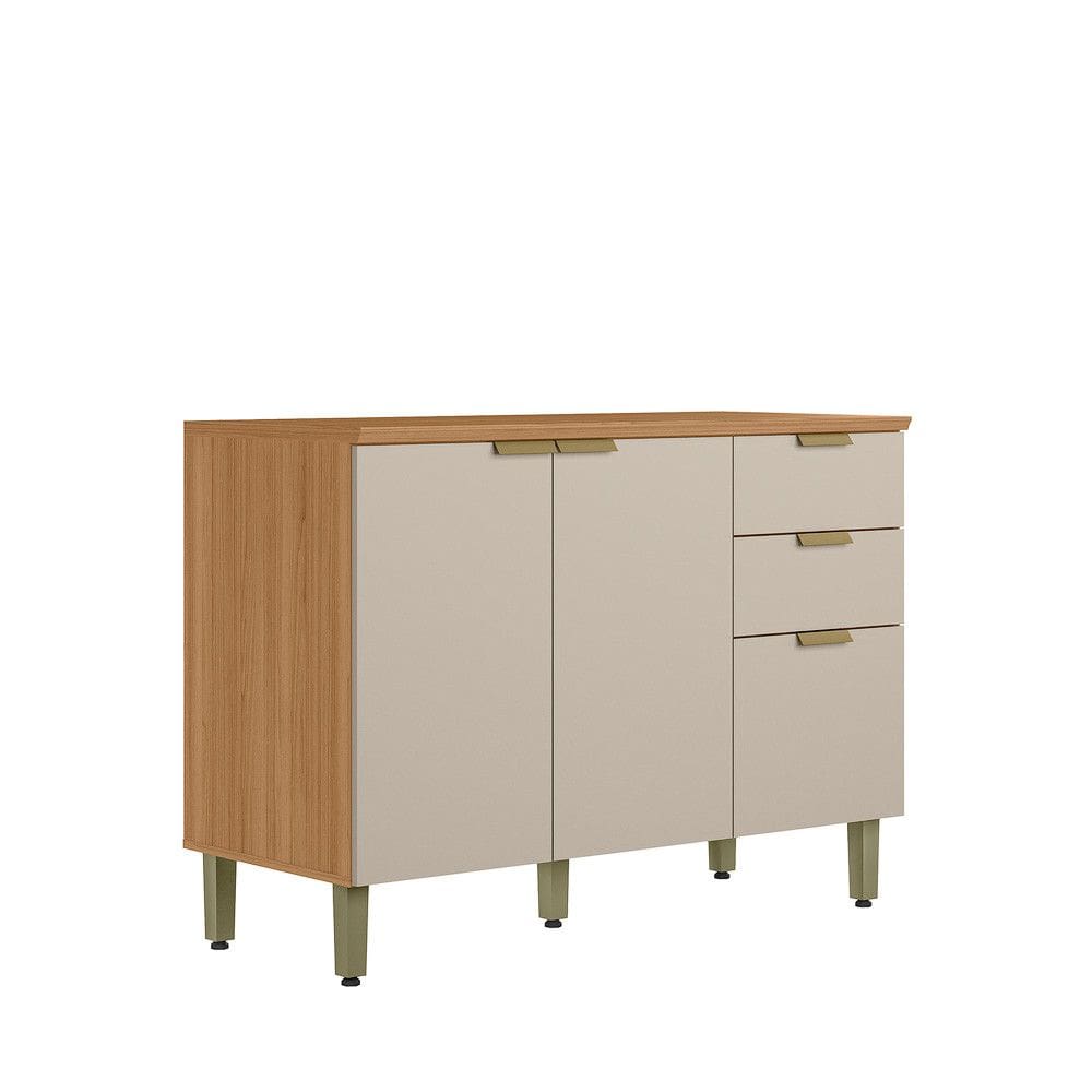 Balcão 3 Portas 120cm 2 Gavetas Selene Linea Brasil