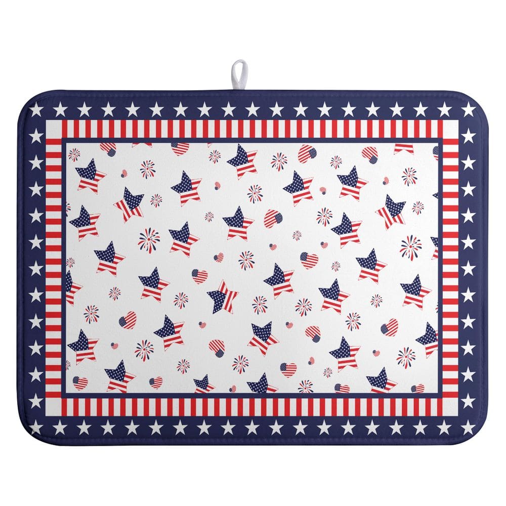 Tapete de secagem de pratos farg Patriotic 4th of July Stars Heart 45x60cm